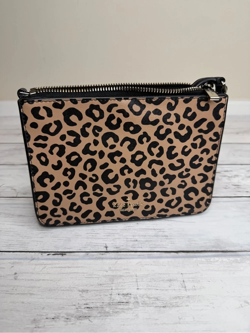 kate spade Leopard Print Crossbody in Tan and Black with Adjustable Strap